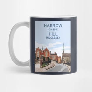 Harrow on the Hill Middlesex England. Travel poster Mug